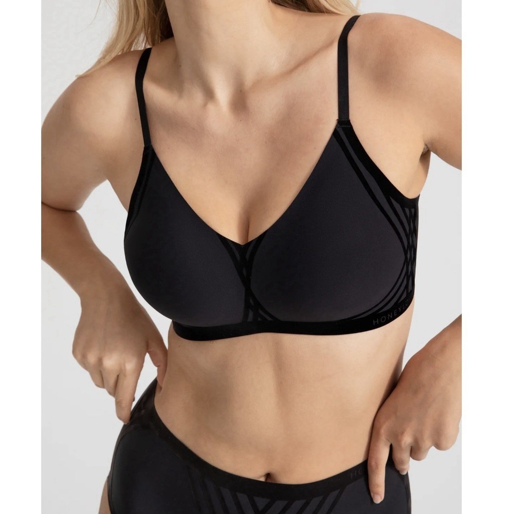 Honeylove Silhouette Bra Vamp Black Women's Size 2X‎ 42 C/D